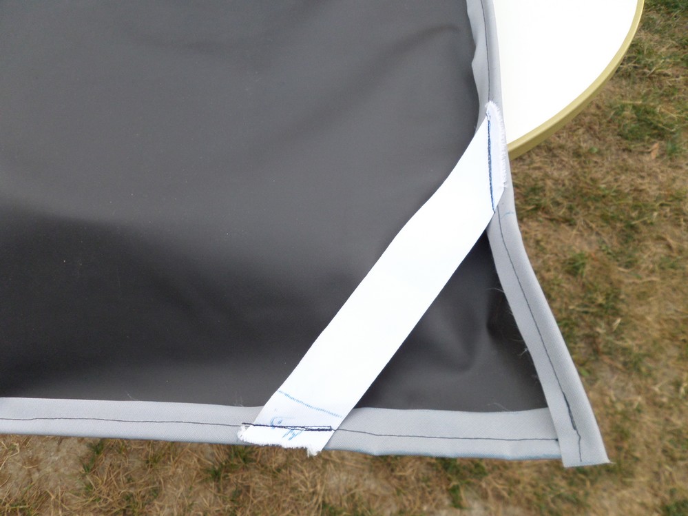 mis un élastique sur les angles en bas