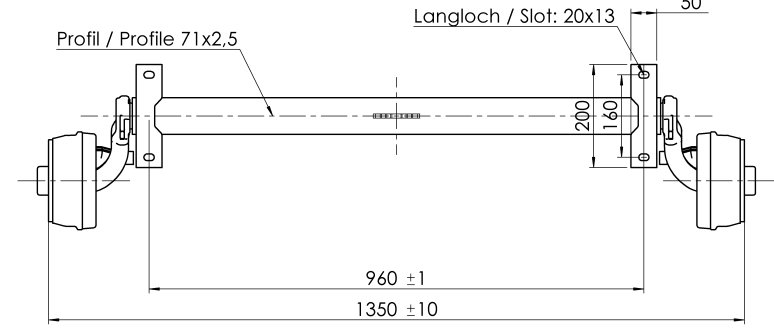 Vue de face schéma essieu