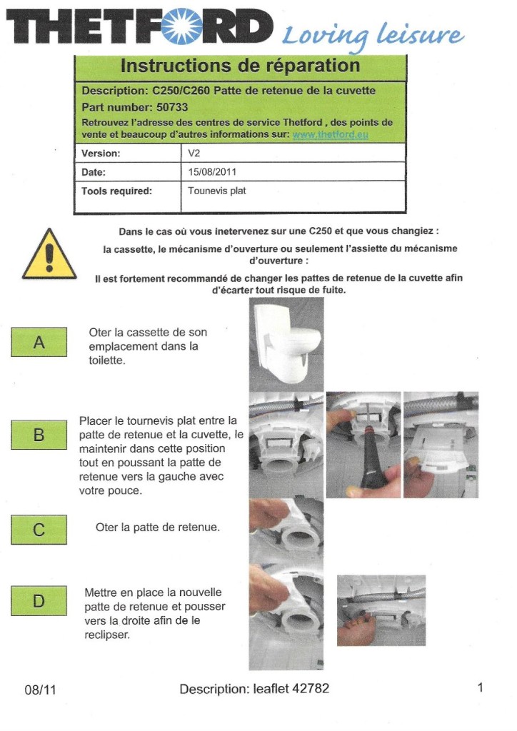 Patte de retenue