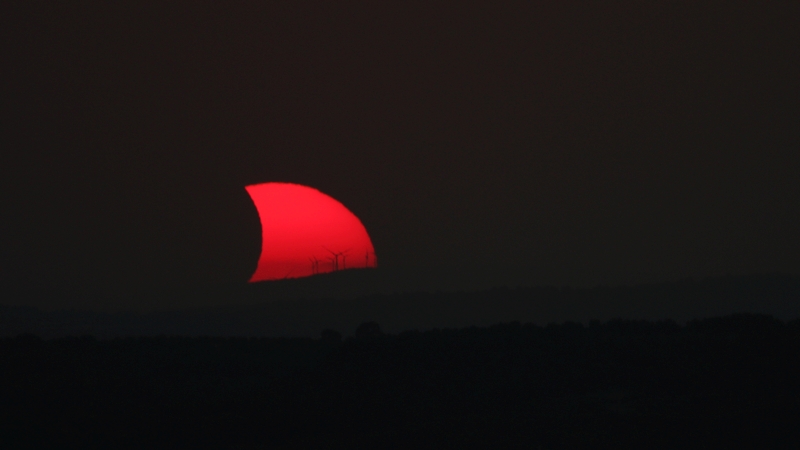 Coucher de soleil éclipsé