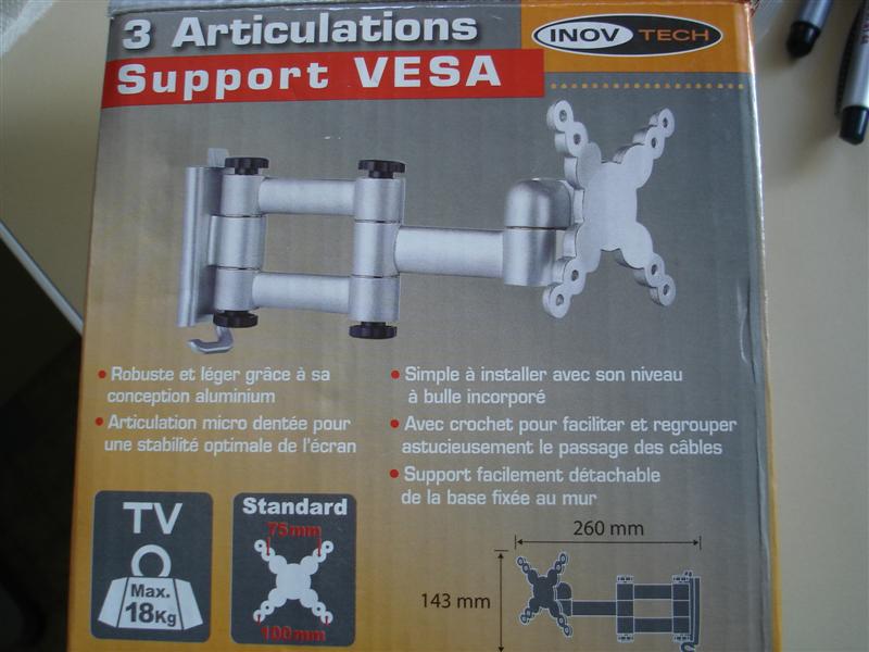 l'emballage du bras support