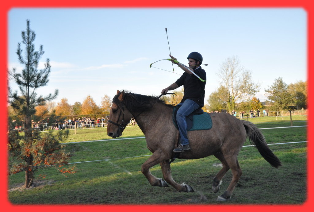 Tir à l'arc au galop, une flèche de réserve entre les dents :orc1: