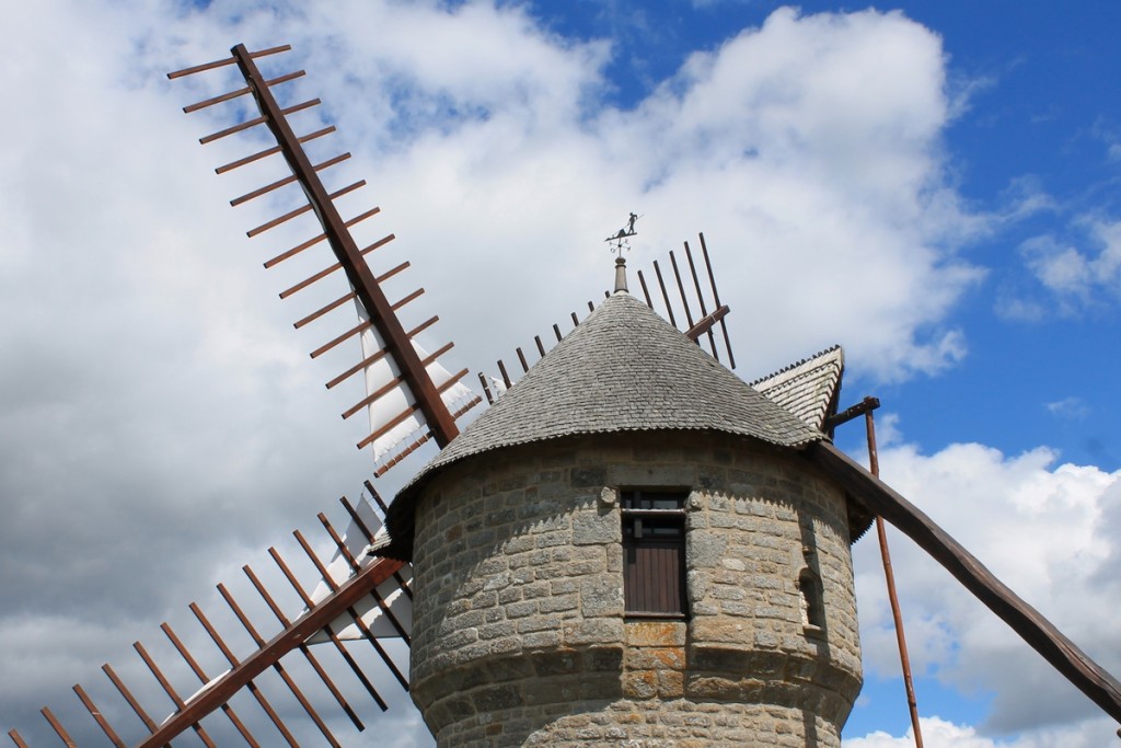 ...sur le toit du moulin ,en guise de girouette... le  Paludier Guérandais